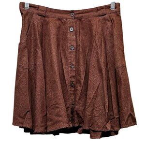 Brown Button-Front Skirt L/G By Boutique XXI